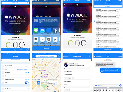 iOS 9 UI Kit - blue branding graphic design illustration logo uiux