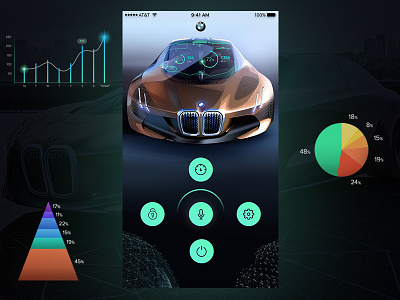 BMW next vision 100 app auto automotive bmw car controll ecommerce interactive ios poilot ui ux