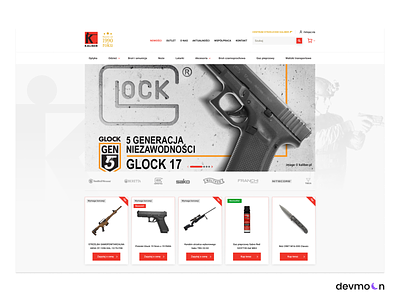 Kaliber.pl shop design (Concept) arms concept design e commerce e shop ecommerce graphic design it ui web web design