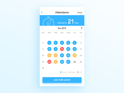 Attendance application attendance application ui ux