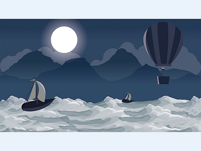 Night Sea artworks design graphic design illustration illustrations ui vector vector arts vector illustrations