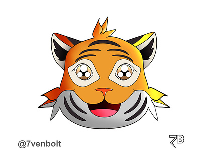 Tiger 2d animal anime cartoon design illustration myart oc tiger