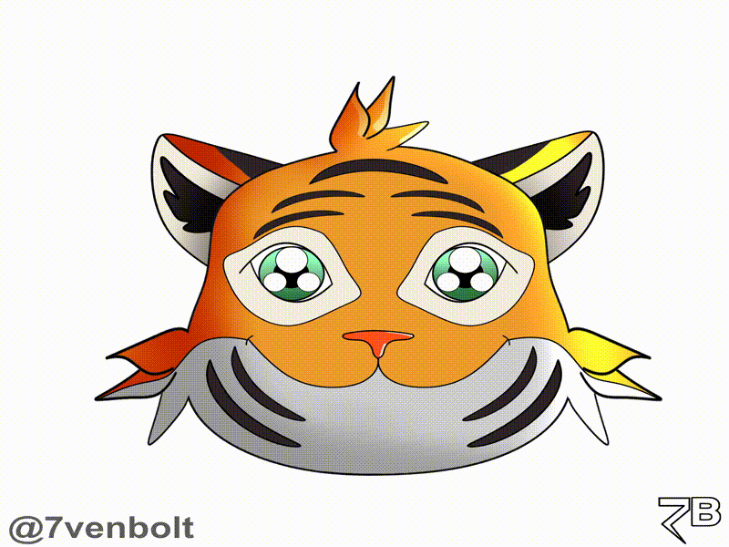 Tiger Animation 2d animals animated animation anime cartoon design myart oc tiger