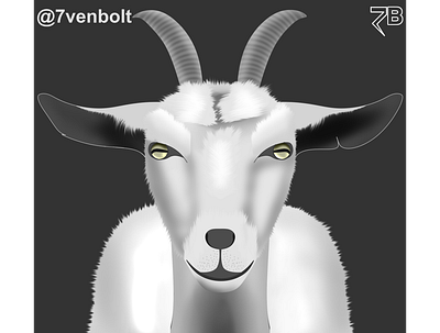 Goat 2d animals drawing goat illustration oc portrait semirealism