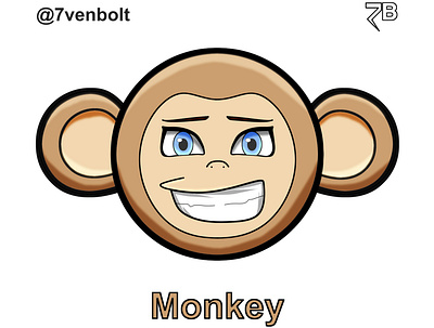Monkey, cartoon style 2d animals anime cartoon comic design emoji emote illustration monkey myart oc
