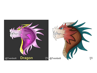 Dragon in two different styles.