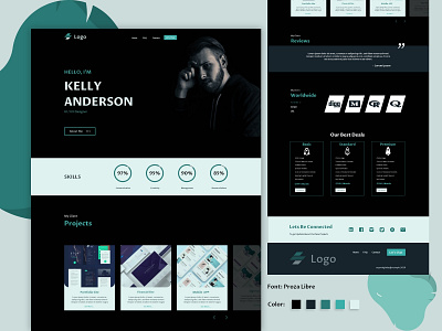 Portfolio Website- Designer branding design desktop design icon illustration portfolio website design typography ui ux