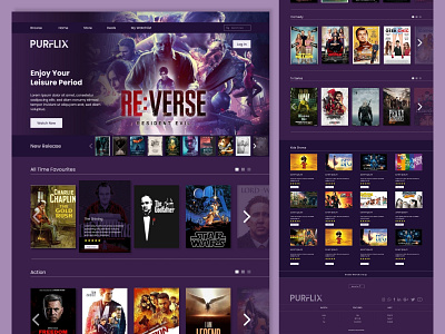 Movie Desktop Site UI 3d adobe xd branding design desktop design graphic design illustration logo vector