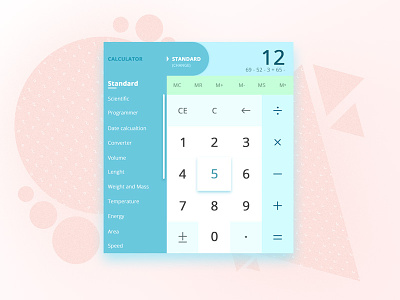 Day 004 Calculator concept 004 app blue calculator cyan daily design interface pink scientific ui windows