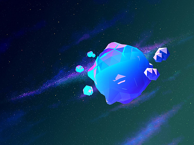 Wallpaper 3d 4d cinema galaxy low planet poly space wallpaper