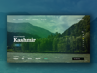 Visit Kashmir - Concept Webdesign 2019 trend adobe cc adobe xd design digital ui user experience design user interface ui visual website design