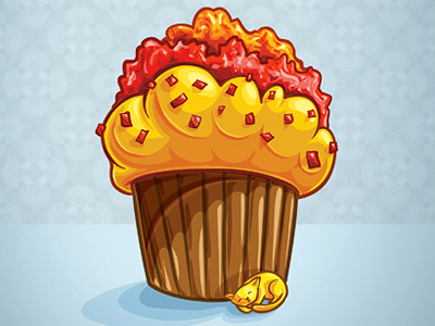 Cupcake 04 cat cupcake illustration