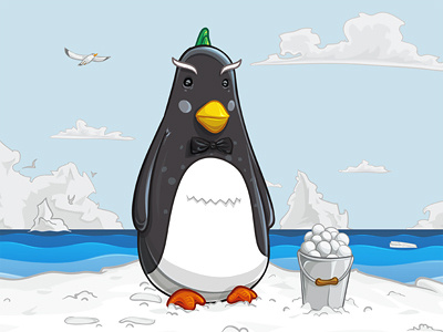 Pingy character illustration penguin vector