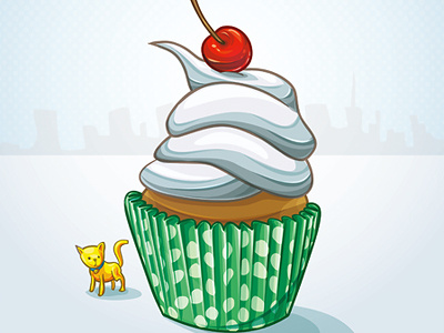 Cupcake 05 cat cupcake illustration vector