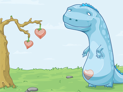 Dino-mite character dino illustration valentine vector