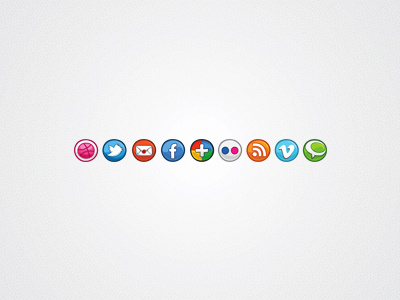 Social Icons dribbble facebook flickr google plus icons mail minimal rrs set social twitter vector