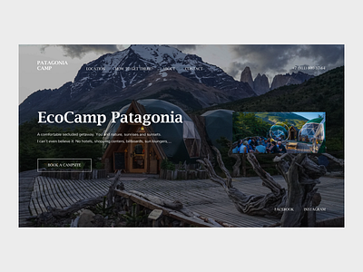 Website for EcoCamp Patagonia camping challenge design figma site ui ux web design website