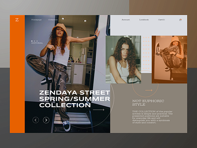 Clothing store Web clothes design fashion main page ui web zendeya
