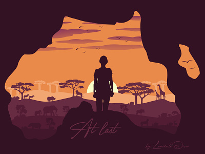 At Last: Africa -- Wanderlust africa drawing flat design flat illustration flatdesign illustration illustrations illustrator