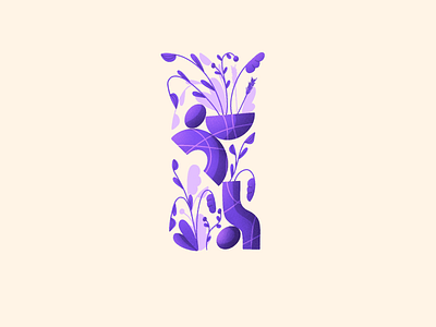 36 Days of Type - I 36daysoftype alphabet daily flowers illustration leaves letter lettering plants procreate shapes vases