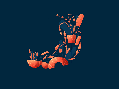36 Days of type - J 36daysoftype alphabet design floral illustration ipad plants