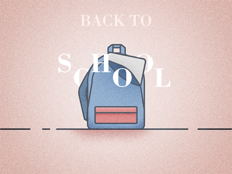 Back to school back bag design graphic illustration school to