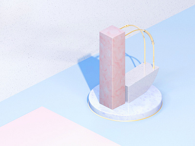 D - 36DAYSOFTYPE 3d blue design letter marble pink set