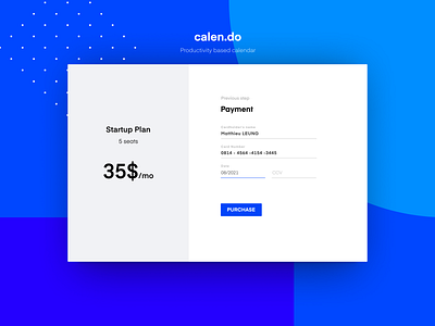 Daily UI - 002 agenda app app apps application calendar checkout credit card credit card checkout daily interface payment pricing pricing plan productivity purchase ui ux design