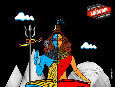 Adhi-Shakti design festive illustration india shiva