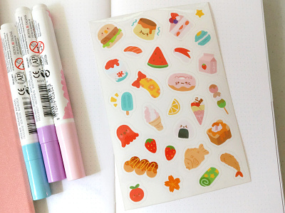 Stickers illustration japanese food stickers