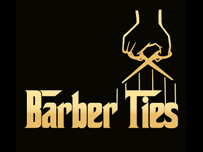 BARBER TIES (Godfather Spoof) for local barber branding graphic design illustration logo