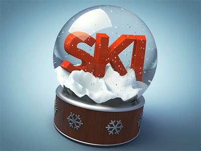 Ski Snow Globe holiday self promo ski snow snow globe