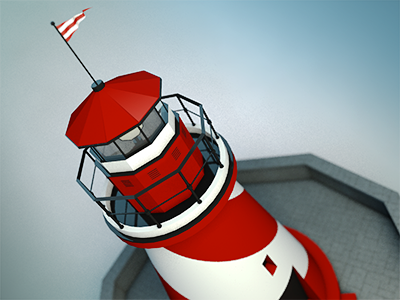 Lighthouse Model cinema4d depth of field lighthouse model red stripes