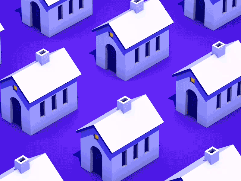 Simple House Grid c4d icons low poly