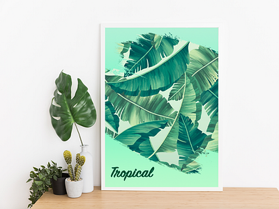Tropical canvas design illustration