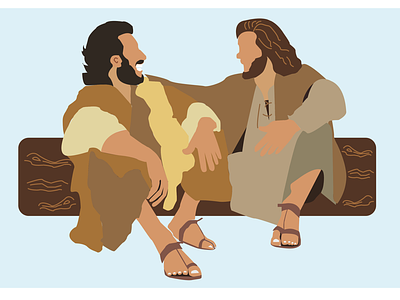 Jesus with his disciple design graphic design illustration