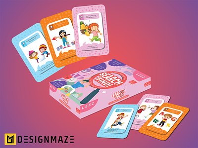 Kids Playing Cards Design graphic design illustration