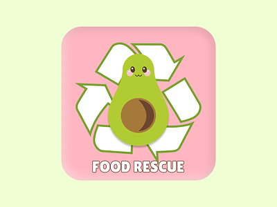 FOOD RESCUE APP LOGO avocado design figma food waste illustration ui vector