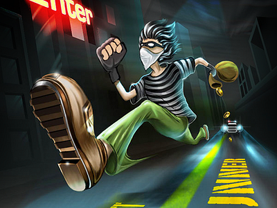 Midnight Runner digital art game game title photoshop runner game