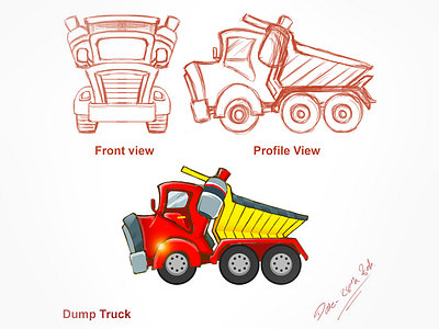 Concept Cartoon Truck for 3d Model