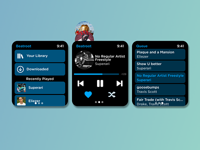 Music player for smart watches