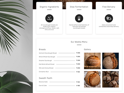 Website design for an artisan bakery