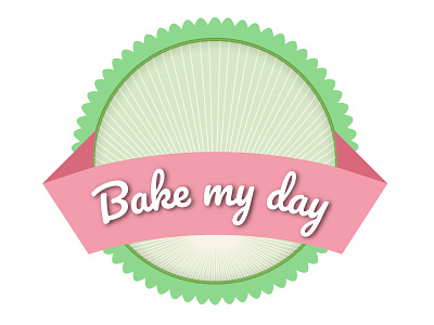 Bake my day badge baking cupcake pastels