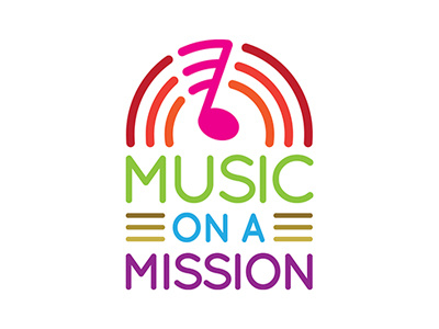 Music On A Mission Identity charity colour identity jukebox lines music