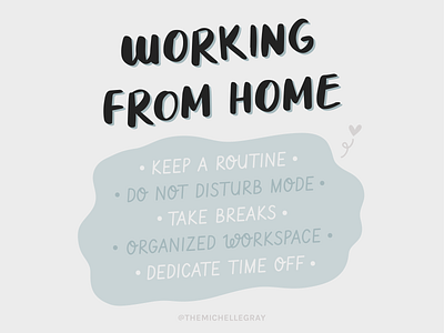 Working From Home covid 19 freelance handwritten hope illustration inspiration motivation routine tips typography vector work from home