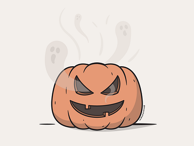 Vectober 2020 - Day 2 autumn fall ghost haunted illustration inktober jack o lantern pumpkin spooky vectober vector