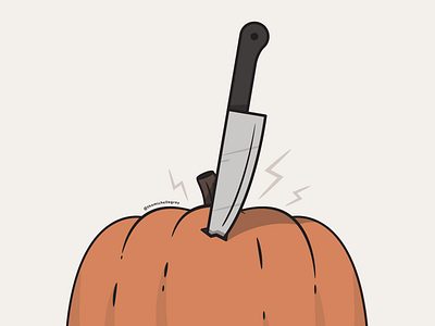 Vectober 2020 - Day 5 autumn carving fall halloween illustration inktober jack o lantern knife pumpkin spooky vectober vector