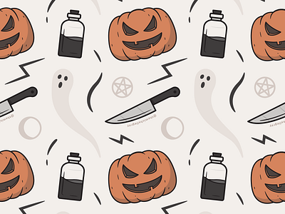 Vectober 2020 - Day 7 autumn ghost halloween illustration inktober jackolantern pattern pentacle potion potions pumpkin spooky vectober vector wallpaper