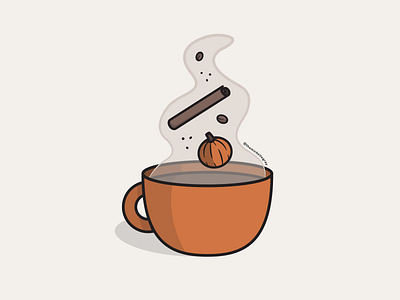 Vectober 2020 - Day 9 autumn coffee fall illustration inktober latte potion psl pumpkin pumpkin spice vectober vector weeklywarmup