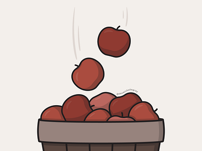 FALLing Apples apple orchard apple picking apples art challenge autumn cozytember fall flat food illustration illustrator linework vector